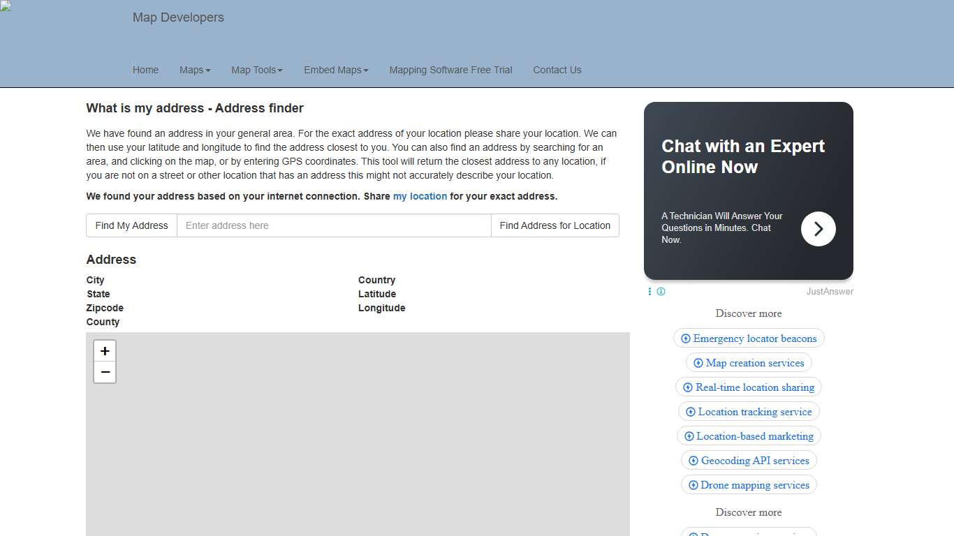 What is my address - Find the address at my location