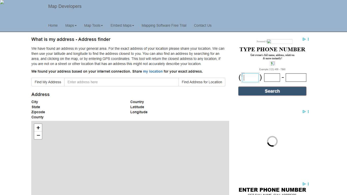 What is my address - Find the address at my location